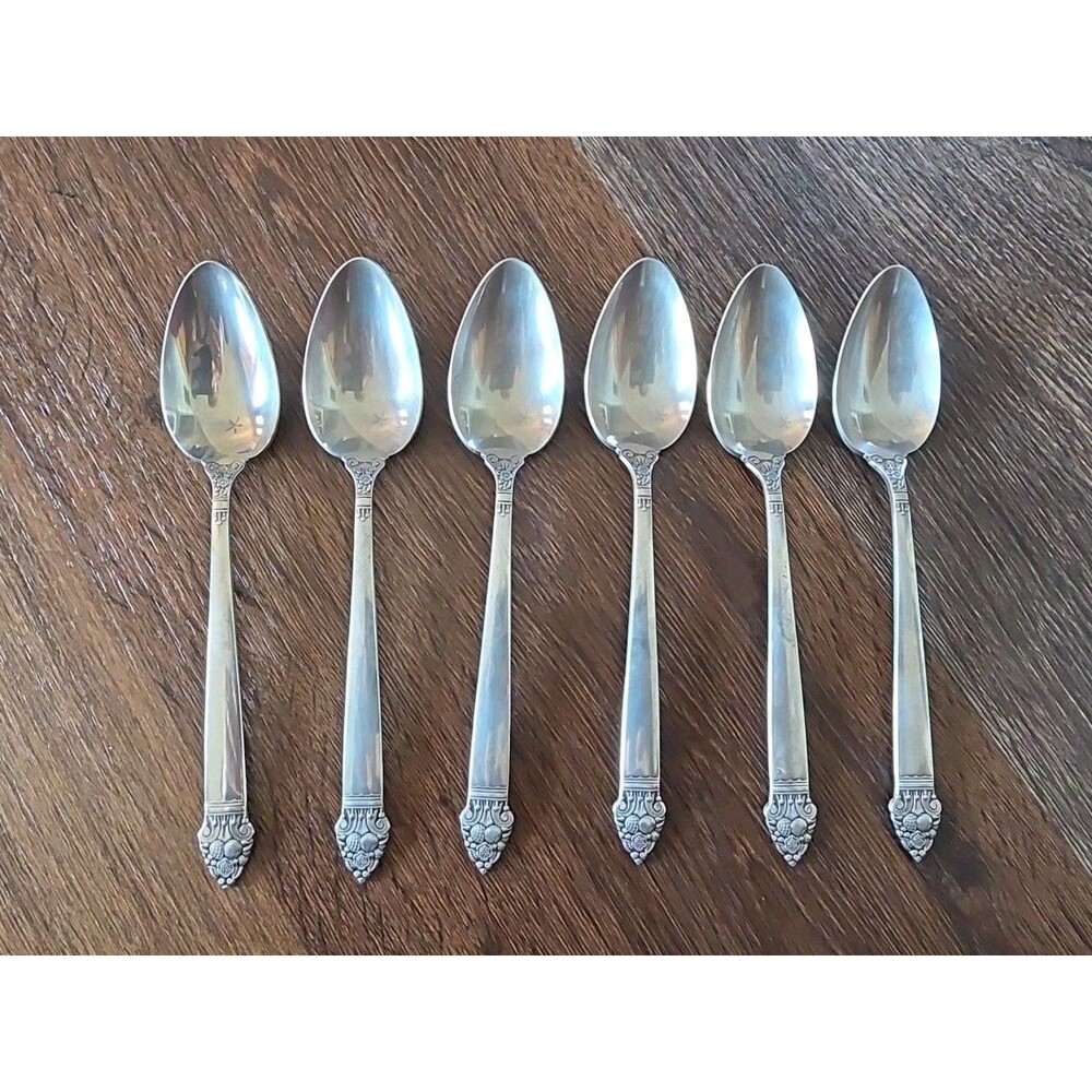 Onieda Community Silverplate King Cedric 6 Teaspoons Tea Spoons